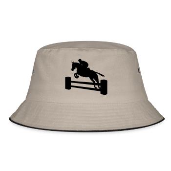Show jumper unicolored - Bucket Hat - khaki/black - Front