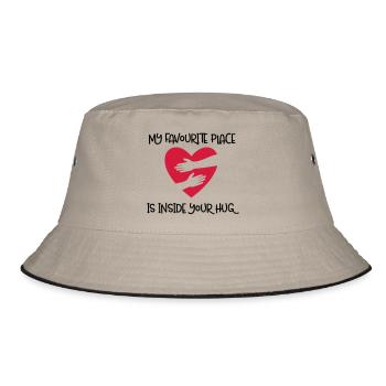 hug - Bucket Hat - khaki/black - Front