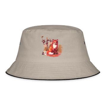 Herbstfuchs new world - Bucket Hat - Khaki/Schwarz - Vorne