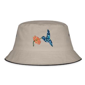 BIRD WITH FLOWER - Bucket Hat - khaki/black - Front