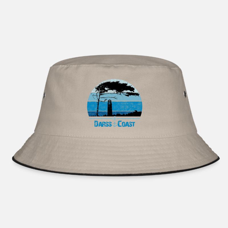Darss Coast with windbreaker and lighthouse Bucket Hat