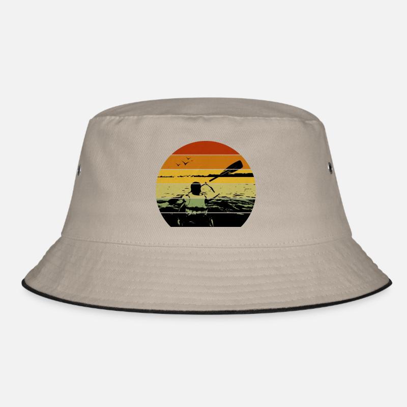 Sunset Paddler Silhouette Bucket Hat