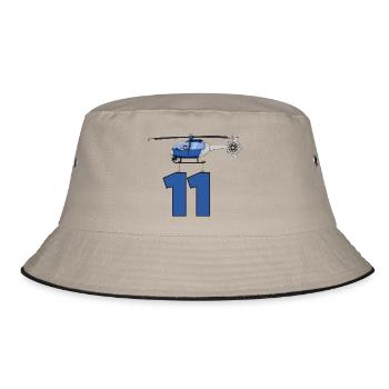 Helicopter 11th birthday - Bucket Hat - khaki/black - Front