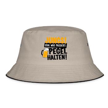 Jungs Pegel halten Party - Bucket Hat - Khaki/Schwarz - Vorne