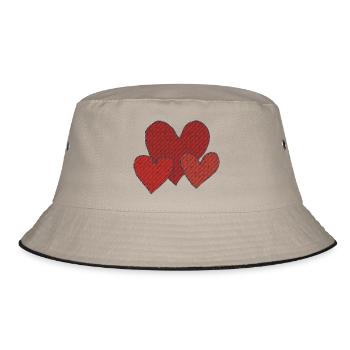 Three Hearts - Bucket Hat - khaki/black - Front
