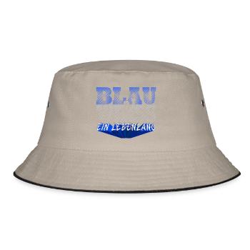 Blau Weiss ein Leben Lang - Bucket Hat - Khaki/Schwarz - Vorne
