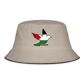 Free palestine - Bucket Hat - Khaki/Schwarz - Vorne