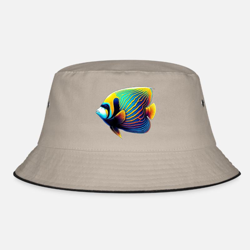 Kaiser-Engelsfisch - Bucket Hat - Khaki/Schwarz