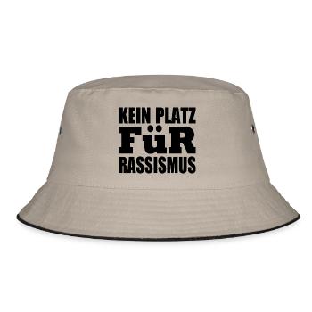 kein platz für rassismus - Bucket Hat - Khaki/Schwarz - Vorne
