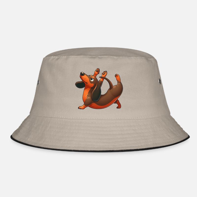 Dachshund Yoga Exercises & Gymnastics Stretching Bucket Hat