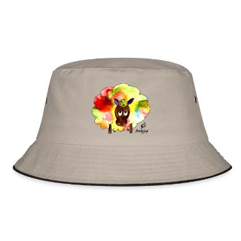 Regenbogenschaf - Bucket Hat - Khaki/Schwarz - Vorne