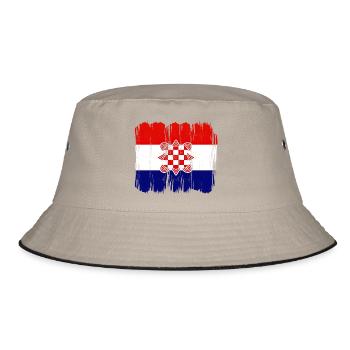 Croatia hrvatska croatia hrv hr zagreb split flag - Bucket Hat - khaki/black - Front