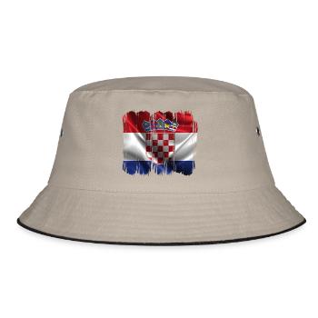 Croatia hrvatska croatia hrv hr zagreb split flag - Bucket Hat - khaki/black - Front