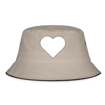 Template heart frame design - Bucket Hat - khaki/black - Front
