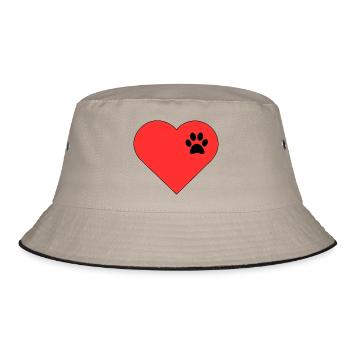 Template heart paw print design - Bucket Hat - khaki/black - Front