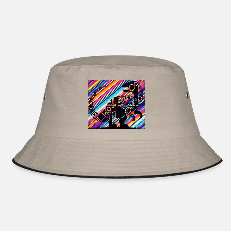 Dino - Bucket Hat - Khaki/Schwarz