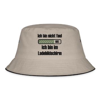 Gamer Sind nicht Faul! - Bucket Hat - Khaki/Schwarz - Vorne