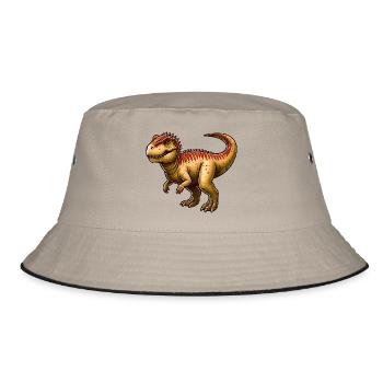 Dinosaur Tetranosaurus - Bucket Hat - khaki/black - Front
