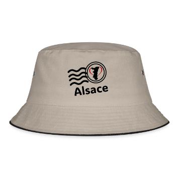 Timbre Alsace - Bob - kaki/noir - Devant