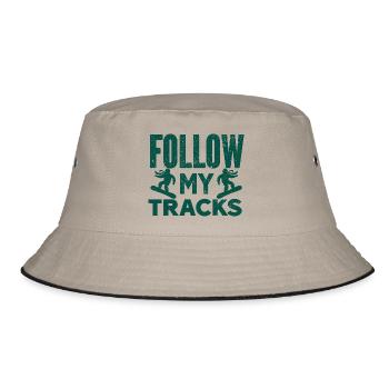 Skifahren Snowboard Berge Urlaub Schnee Freestyle - Bucket Hat - Khaki/Schwarz - Vorne