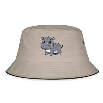 Hippopotamus child - Bucket Hat - khaki/black - Front