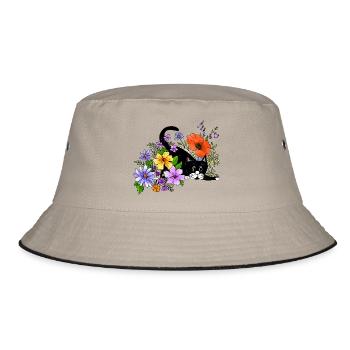cat - Bucket Hat - khaki/black - Front
