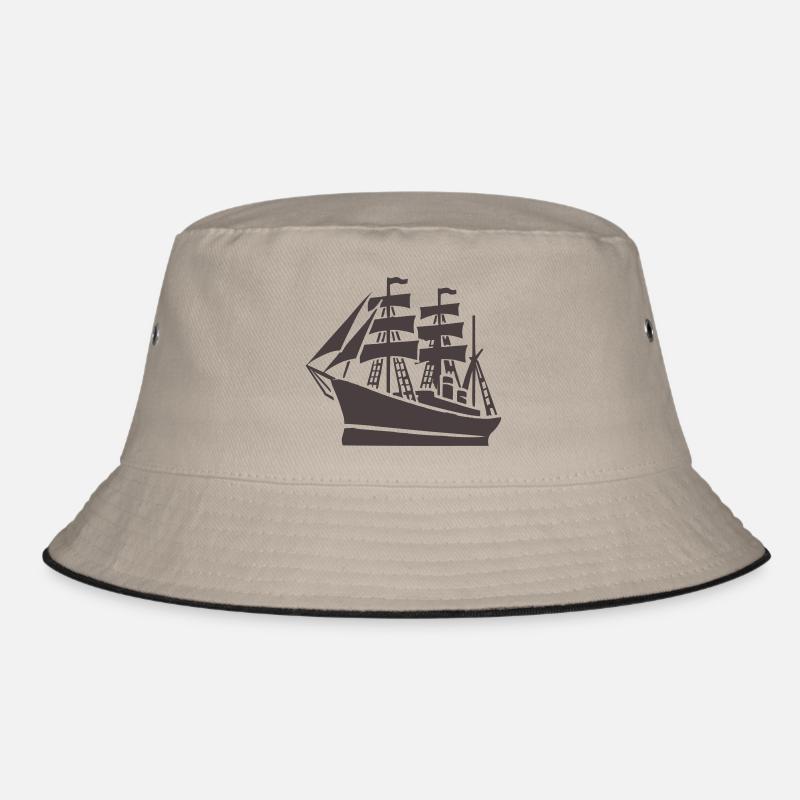 Schiff Schifffahrt - Bucket Hat - Khaki/Schwarz
