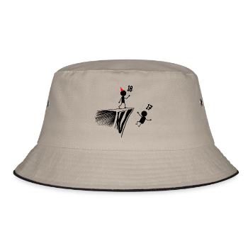 18th Birthday, 18 Year Old Gift, 18 Year Old Humor, 18 Year Old - Bucket Hat - khaki/black - Front