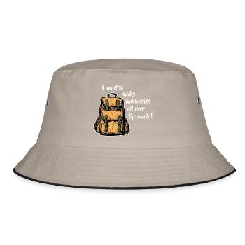 Ich möchte Erinnerungen schaffen (dunkel) - Bucket Hat - Khaki/Schwarz - Vorne