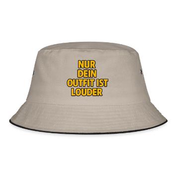 Nur dein Outfit ist loude - Bucket Hat - Khaki/Schwarz - Vorne