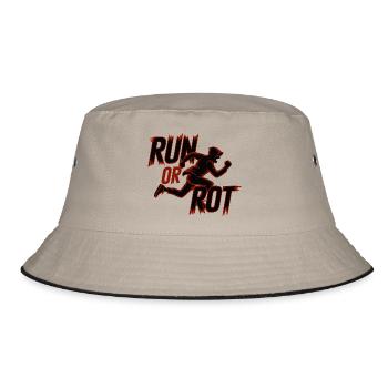 RUN OR ROT - Bucket Hat - khaki/black - Front