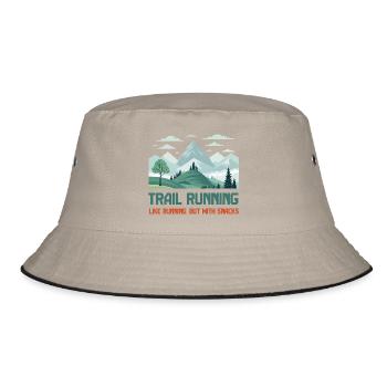 Trailrunning - Bucket Hat - Khaki/Schwarz - Vorne