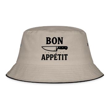 Guten Appetit - Bucket Hat - Khaki/Schwarz - Vorne