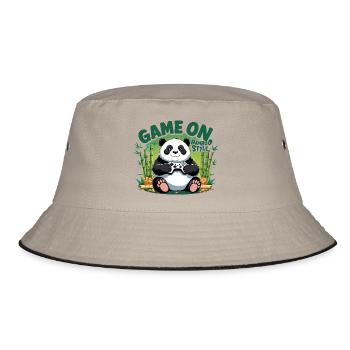 Panda Spielefreund Bamboo Style - Bucket Hat - Khaki/Schwarz - Vorne