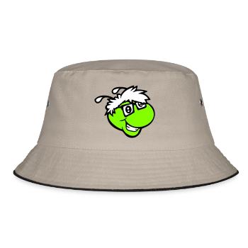 Nerd Caterpillar Intelligent Geek Worm Horn-rimmed Glasses Smart - Bucket Hat - khaki/black - Front