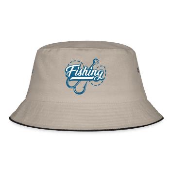 Angeln Angelhaken - Bucket Hat - Khaki/Schwarz - Vorne