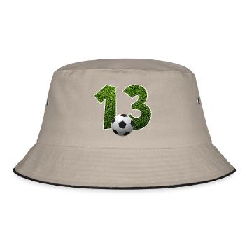NR. 13 NUMMER 13 FUßBALL 13. GEBURTSTAG - Bucket Hat - Khaki/Schwarz - Vorne