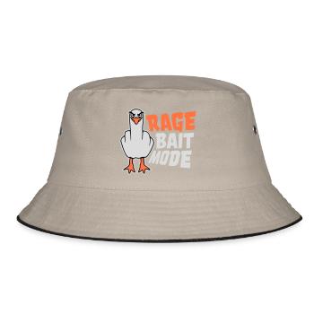 Rage Bait Fashion Seagull Bird Nasty Funny Provocation - Bucket Hat - khaki/black - Front