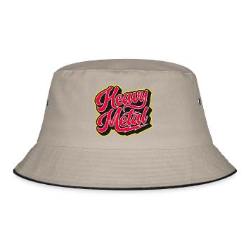 Heavy Metal Bold 3D Script - Bucket Hat - khaki/black - Front
