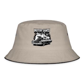Motor Santo Feuerhotrod - Bucket Hat - Khaki/Schwarz - Vorne