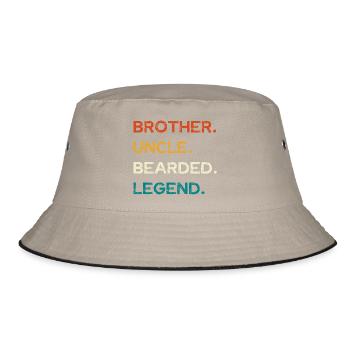 Bearded Legend: Bruder und Onkel - Bucket Hat - Khaki/Schwarz - Vorne