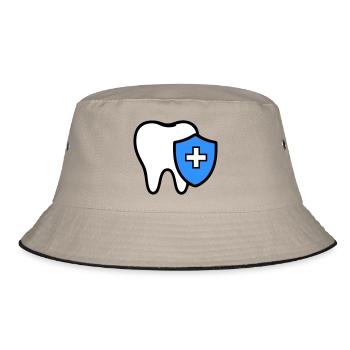 Tooth Icon Dentist - Bucket Hat - khaki/black - Front