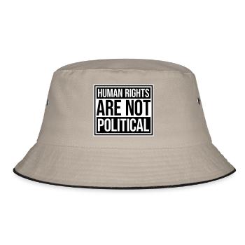 Human Rights Are Not Political Menschenrechte Logo - Bucket Hat - Khaki/Schwarz - Vorne