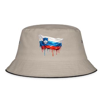 Melting Slovenia Flag Art Print - Bucket Hat - khaki/black - Front