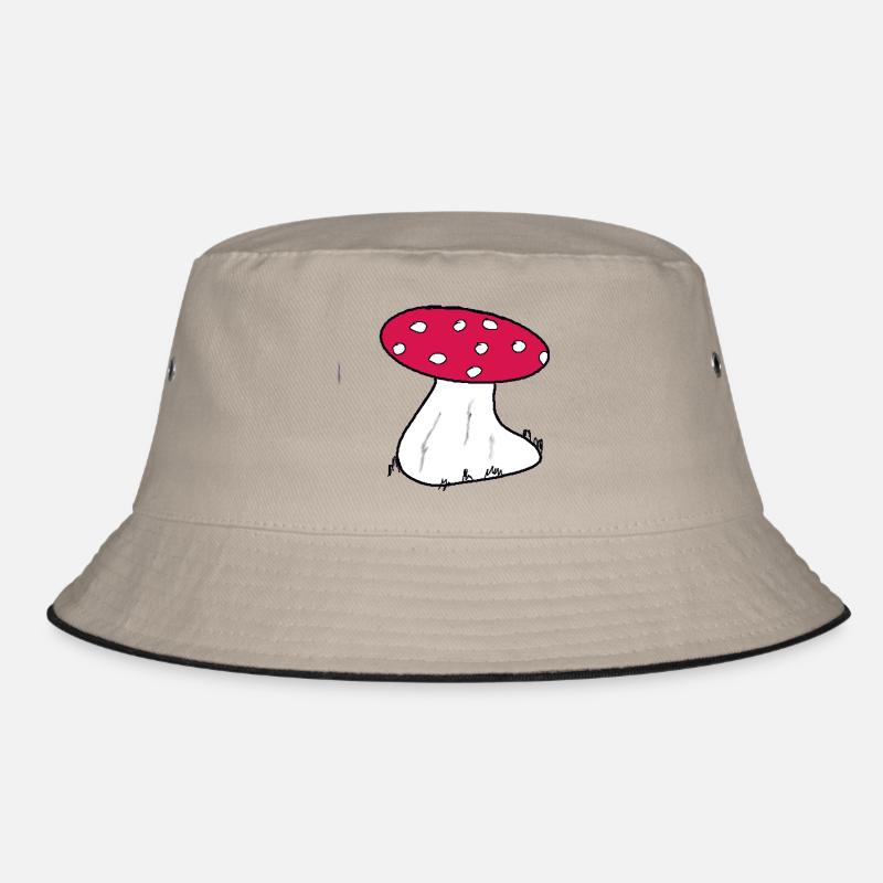 Red Toadstool Cartoon Pattern Bucket Hat