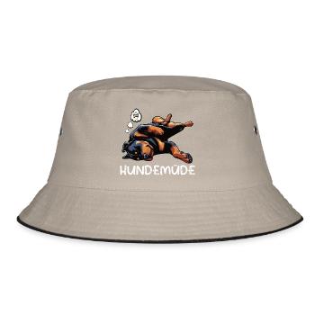 Hundemüde Rottweiler Rottweilerbesitzer Rottie - Bucket Hat - Khaki/Schwarz - Vorne