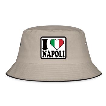 Neapel, Napoli - Bucket Hat - Khaki/Schwarz - Vorne