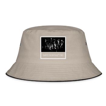 Save Our Nature Forest Silhouette - Bucket Hat - Khaki/Schwarz - Vorne