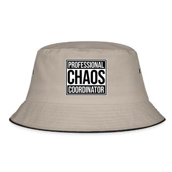 Chaos Coordinator Funny Title Parents Teacher Logo - Bucket Hat - khaki/black - Front