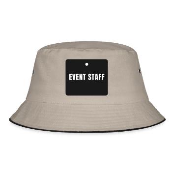 Event Staff Badge - Personal Veranstaltung - Bucket Hat - Khaki/Schwarz - Vorne